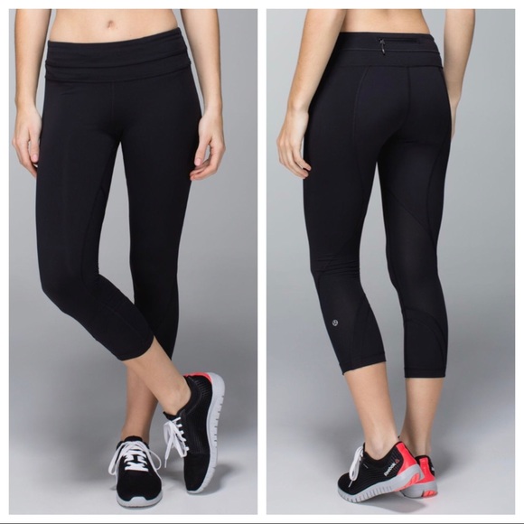 Sheer Panels Crop Leggings Zip 